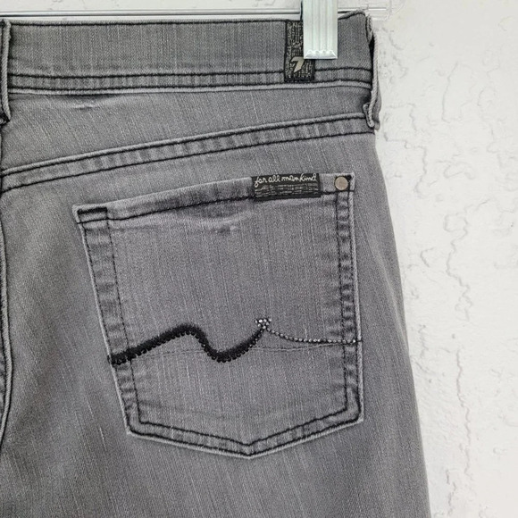 7 For All Mankind Rocker Bootcut Jeans Womens Size 28 Tall Gray Classic Cotton - Picture 8 of 12